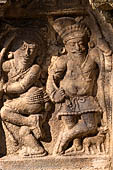 The great Chola temples of Tamil Nadu - The Airavatesvara temple of Darasuram. Detail of the balustrade of the  N-E corner of the prakara-wall. 